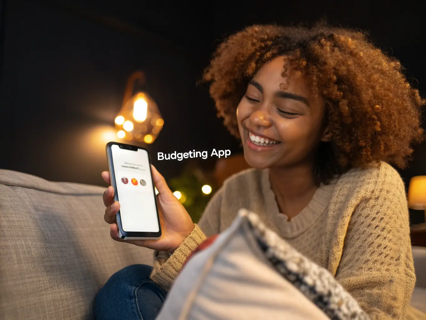A person using a budgeting app on their smartphone, showcasing the ease of tracking expenses and managing personal finances.